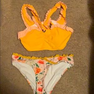 Yellow floral bathing suit